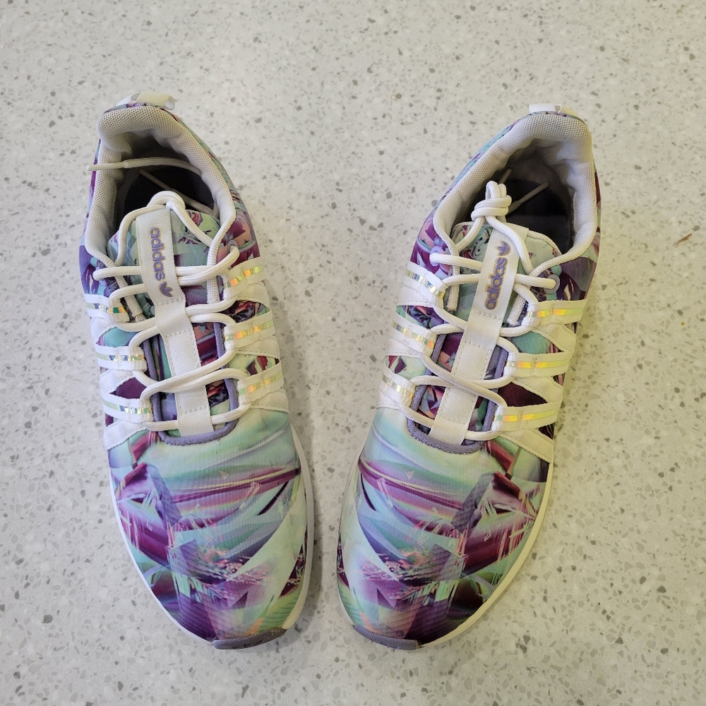 Adidas SI Loop Racer Casual Sneakers Purple Abstract Women size 10 US pre owned